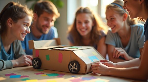 Vivez un défi d'équipe captivant avec le team building voiture en carton